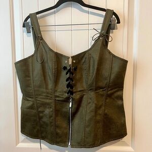 Green boned bustier corset